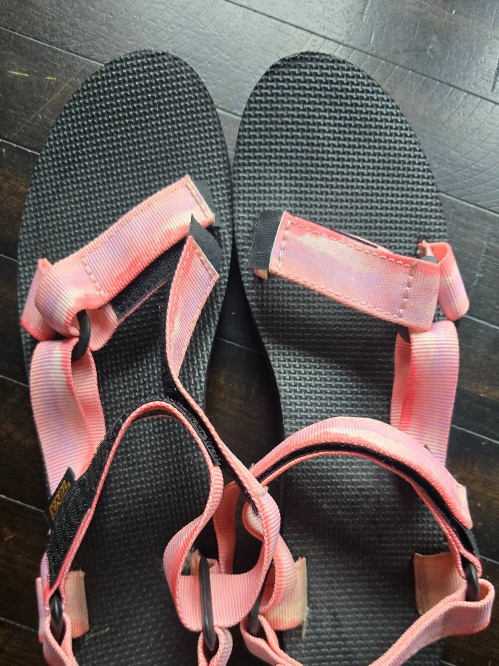Teva Womens 7 sandals Pink orange Flatform